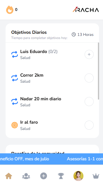 Lista de objetivos diarios